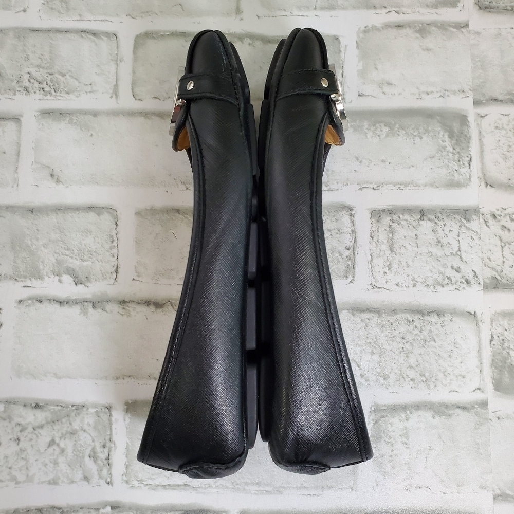 Michael Kors Signature Logo Black Leather Flats Size 6 - Picture 10 of 11